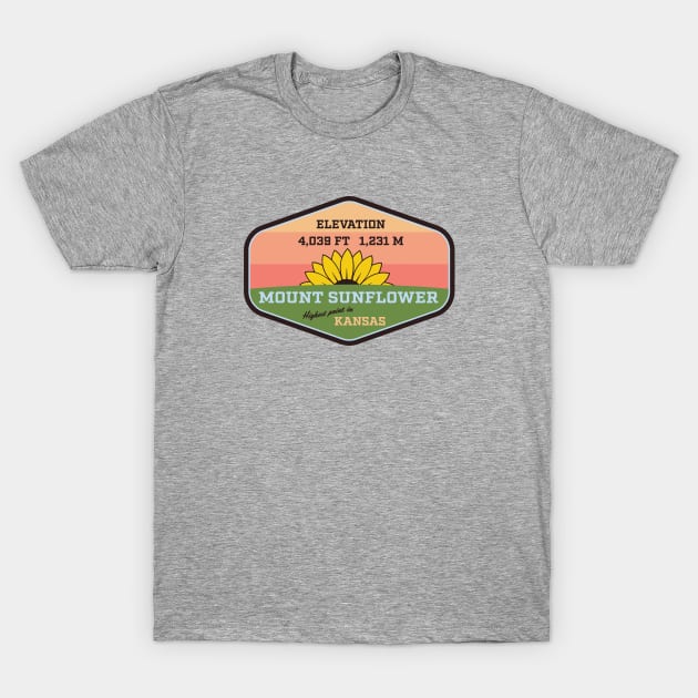 Mount Sunflower Highest Point in Kansas T-Shirt by TGKelly